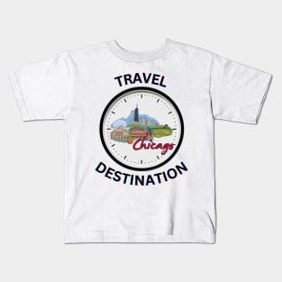 Travel to Chicago Kids T-Shirt